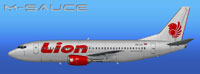 Profile view of Lion Air Boeing 737-300.