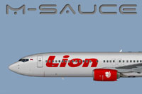 Profile view of Lion Air Boeing 737-800W.