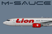 Profile view of Lion Air Boeing B737-800W.