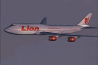 Screenshot of Lion Air Boeing 747-8i in flight.