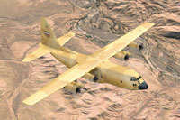Screenshot of Lockheed C-130E in flight.