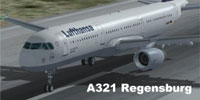 Screenshot of A321 Regensburg on runway.