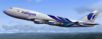 Screenshot of Malaysia Airlines Boeing 747-400 with the registration 9M-MNB.