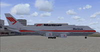 Screenshot of Martinair Boeing 747-41AM on the ground.