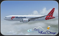 Screenshot of Martinair Boeing 777-200LR in flight.