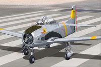 Screenshot of Mexican Air Force T28A EA201 on runway.