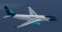 Screenshot of Mexicana Airbus A330-243 in flight.
