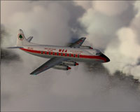 Screenshot of Middle East Airlines Viscount 754 in flight.