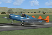 Screenshot of Miles Messenger ZK-AWE on runway.