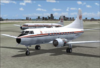 Screenshot of Modern Air Transport Martin 202 on the ground.