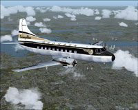 Screenshot of Mohawk Airliens Martin 4-0-4 in flight.