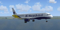 Screenshot of Monarch Airlines Airbus A321-231 in flight.