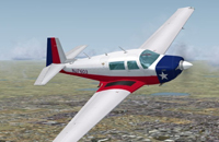 Screenshot of Mooney M20J in flight.