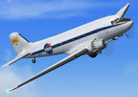 Screenshot of NASA Douglas DC-3 in the air.