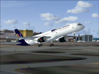Screenshot of National Airline Boeing 757-200 taking off.