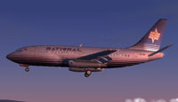 Screenshot of National Airlines Chile 737-200 in the air.
