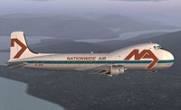 Side view of Nationwide Air Carvair ATL98 in flight.