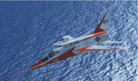 Screenshot of North American Aviation F-107 in flight.