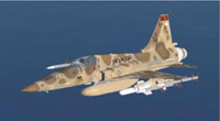 Screenshot of Northrop F-20A Tigershark in flight.