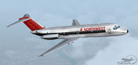 Screenshot of Northwest Airlines Douglas DC-9-14 in flight.