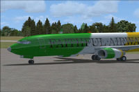 Screenshot of Offaly GAA Boeing 737-800 on the ground.