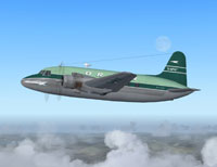 Side view of Orion Airways Viking 2 above the clouds.