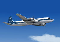 Screenshot of Overseas National Airlines DC-7B in flight.