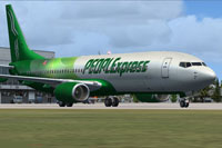 Screenshot of PEOPLExpress Boeing 737-600 on the ground.