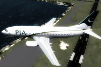 Screenshot of PIA Boeing 737-340, in the latest PIA livery.