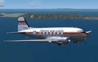 Screenshot of Pacific Airlines Douglas DC-3 in flight.