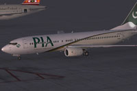 Screenshot of Pakistan International Boeing 737-800 on the ground.