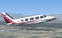 Screenshot of Piper Navajo in flight.