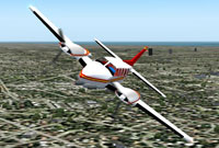 Screenshot of Piper PA-31 Navajo in flight.