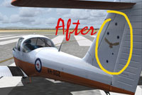 Screenshot showing corrected textures on Piper PA38 Tomahawk.