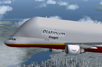 Screenshot of Platinum Airways Airbus A300-600 Beluga in flight.