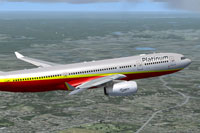 Screenshot of Platinum Airways Airbus A330-200 in flight.