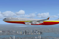 Screenshot of Platinum Airways Airbus A340-300 in flight.