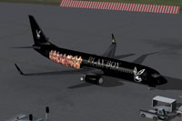 Screenshot of Playboy Boeing 737-800 on the ground.