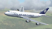 Screenshot of Polar Air Cargo Boeing 747-249F in flight.