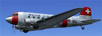 Screenshot of Pre-WW2 SwissAir Douglas DC-3 in the air.