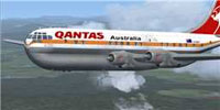 Screenshot of Qantas Boeing 377 Stratocruiser in flight.