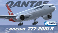 Screenshot of Qantas Boeing 777-200LR taking off.