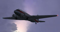 Screenshot of Qantas Douglas DC-3 in the air.