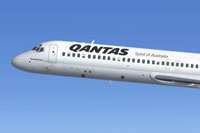 Side view of Qantas McDonnell Douglas DC-9-30 in flight.