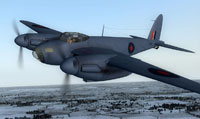 Screenshot of RAF DeHavilland Mosquito 540PRU in flight.