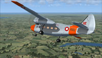 Screenshot of RDAF Hunting Pembroke C52 69-692 in flight.