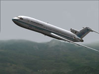 Screenshot of RNZAF NZ7272 Boeing 727-200 in flight.