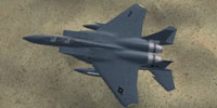 Top down view of F-15E in flight.