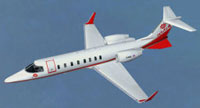 Screenshot of RedJet Airlines Bombardier Learjet 45 in flight.