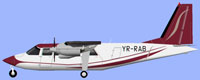 Profile view of Regional Air Services BN-2 Islander, with registration YR-RAC.